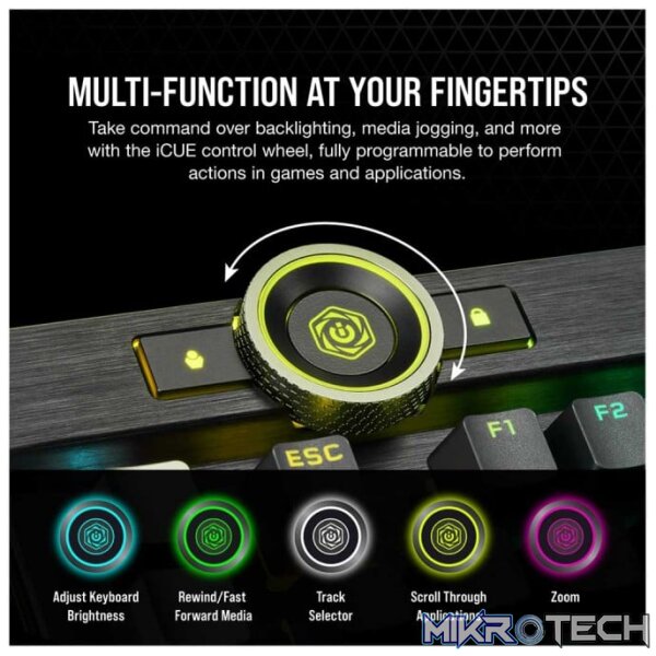 Corsair K100 RGB Black OPX Switch Optical-Mechanical Gaming Keyboard - Image 11